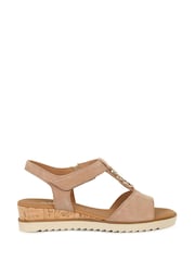Gabor Natural Rookie Low Wedge Heeled Sandals - Image 1 of 5