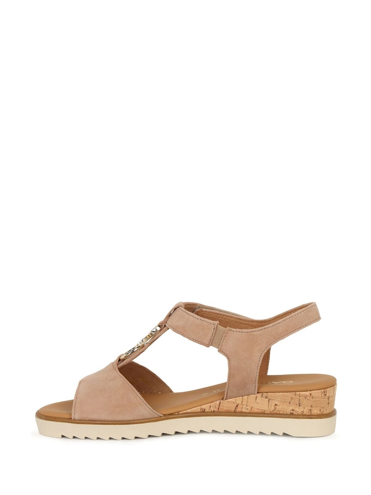 Gabor Natural Rookie Low Wedge Heeled Sandals - Image 2 of 5