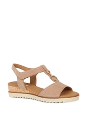 Gabor Natural Rookie Low Wedge Heeled Sandals - Image 3 of 5