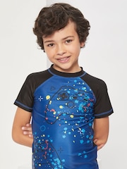 Conjunto de dos piezas de blusa y pantalón corto con diseño de videojuegos de Harry Bear - Imagen 3 de 4