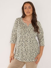 Кремовый - Henleys в горошек с защипами Yours Curve - Изображение 1 6