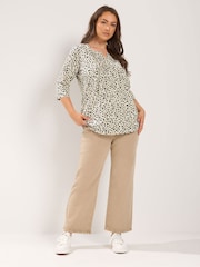 Кремовый - Henleys в горошек с защипами Yours Curve - Изображение 2 6