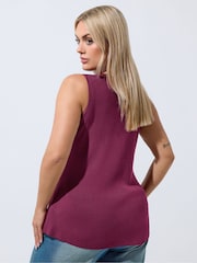 Yours Curve Red Limited Flare Hem Waistcoat - Image 3 of 6
