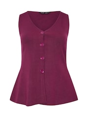 Yours Curve Red Limited Flare Hem Waistcoat - Image 5 of 6