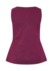 Yours Curve Red Limited Flare Hem Waistcoat - Image 6 of 6