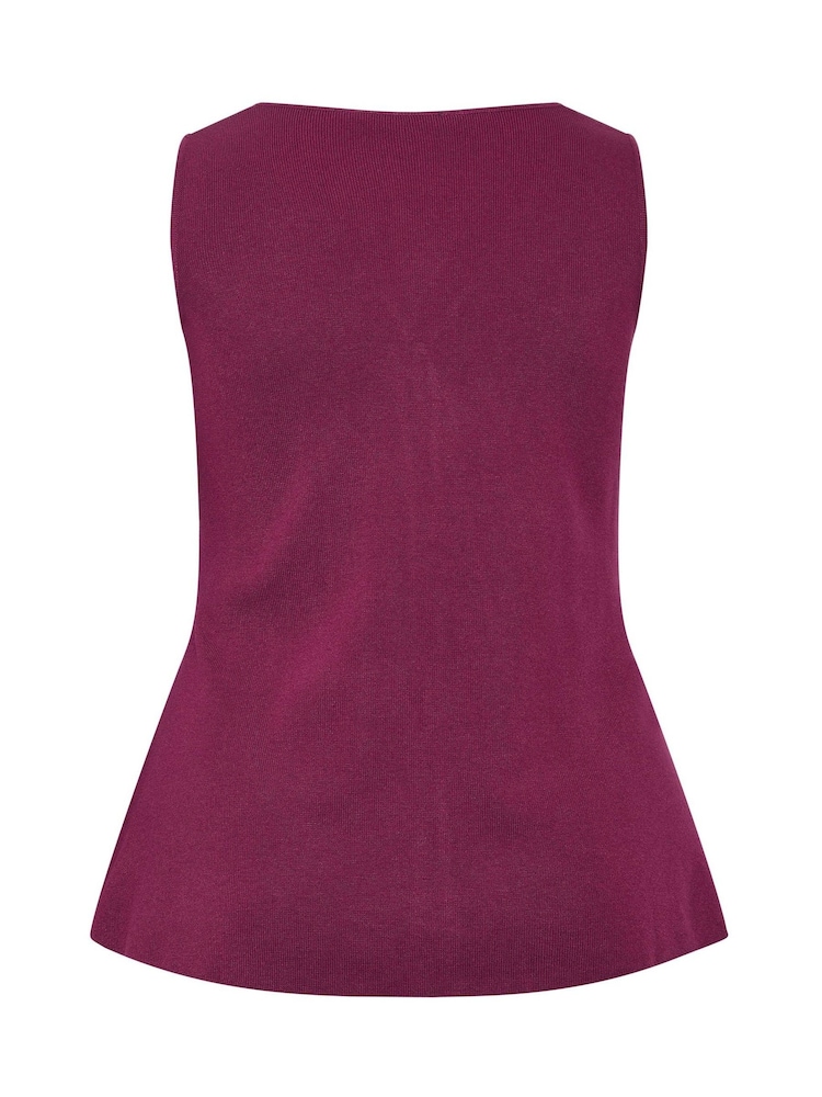 Yours Curve Red Limited Flare Hem Waistcoat - Image 6 of 6