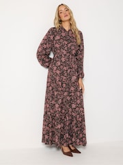 Long Tall Sally Brown Floral Tie Waist Maxi Dress - Image 1 of 6