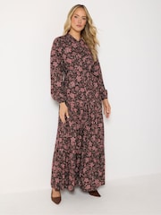 Long Tall Sally Brown Floral Tie Waist Maxi Dress - Image 2 of 6