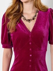 Joe Browns Pink Button Through Velour Dress - Image 2 of 5