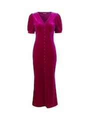 Joe Browns Pink Button Through Velour Dress - Image 5 of 5