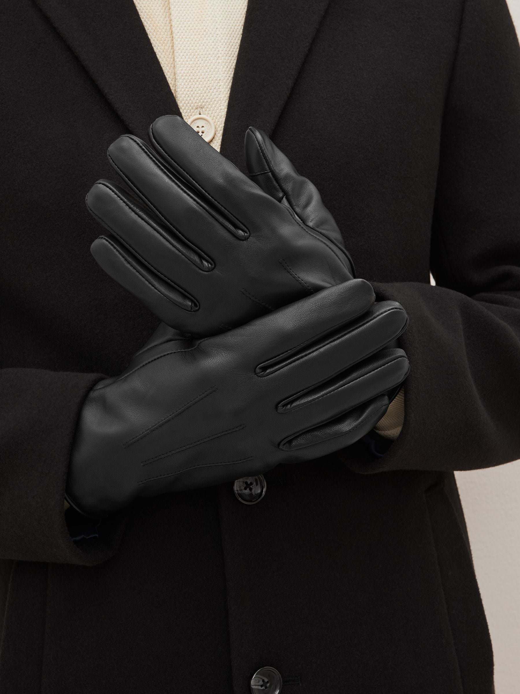 Buy Black Leather Gloves from Next Luxembourg
