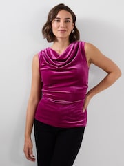 Joe Browns Pink India Velour Cowl Neck Top - Image 2 of 7