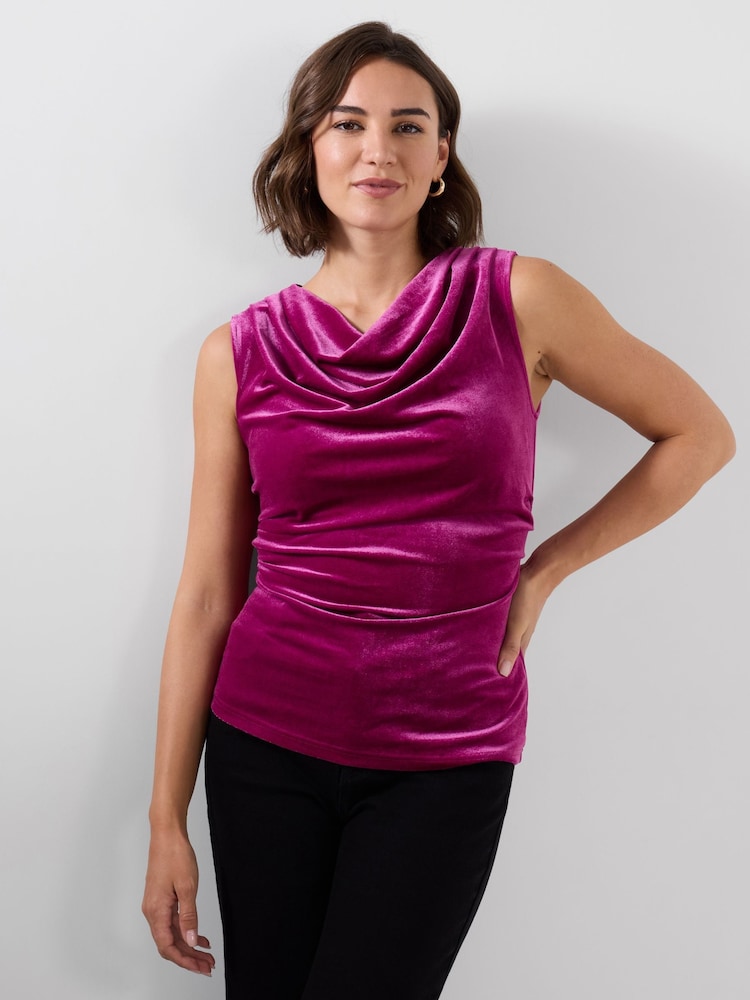 Joe Browns Pink India Velour Cowl Neck Top - Image 2 of 7 Joe Browns Pink India Velour Cowl Neck Top - Image 2 of 7