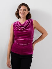 Joe Browns Pink India Velour Cowl Neck Top - Image 5 of 7