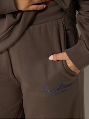 PixieGirl Petite Brown Etienne Slogan Wide Leg Joggers - Image 4 of 6