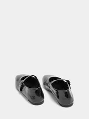 Yours Curve Black Patent Extra Wide Fit Buckle Detail Mary Jane Flats - Image 4 of 5