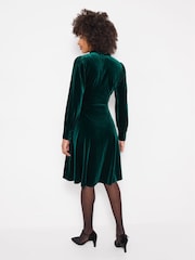 Joe Browns Green Florence Wrap Velour Belted Dress - Image 5 of 7