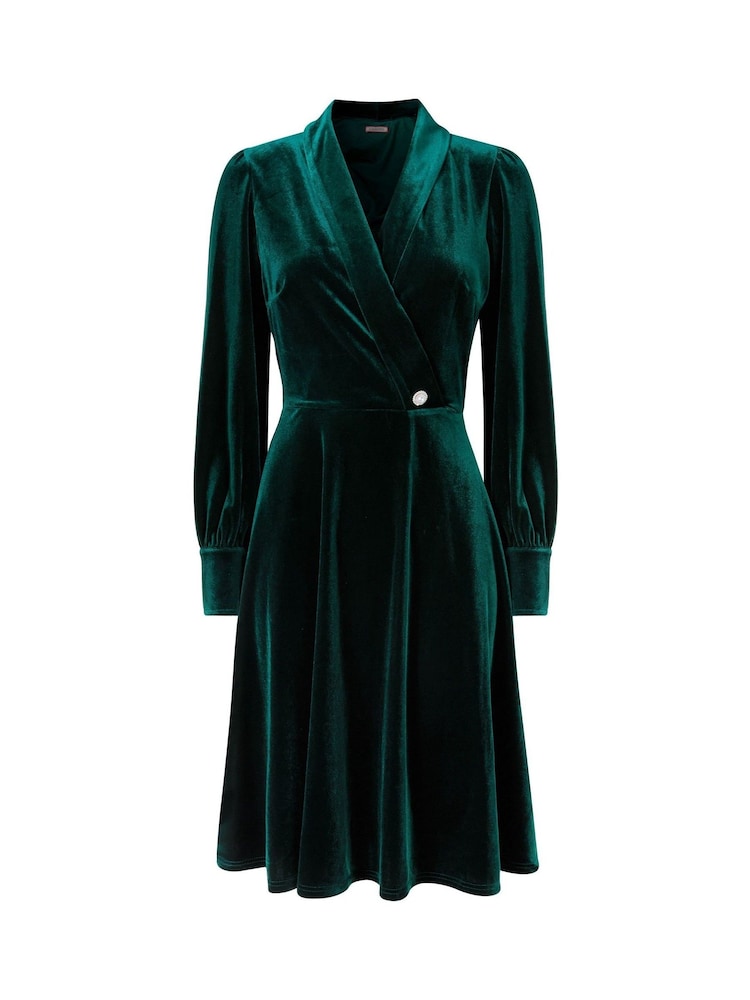 Joe Browns Green Florence Wrap Velour Belted Dress - Image 7 of 7 Joe Browns Green Florence Wrap Velour Belted Dress - Image 7 of 7