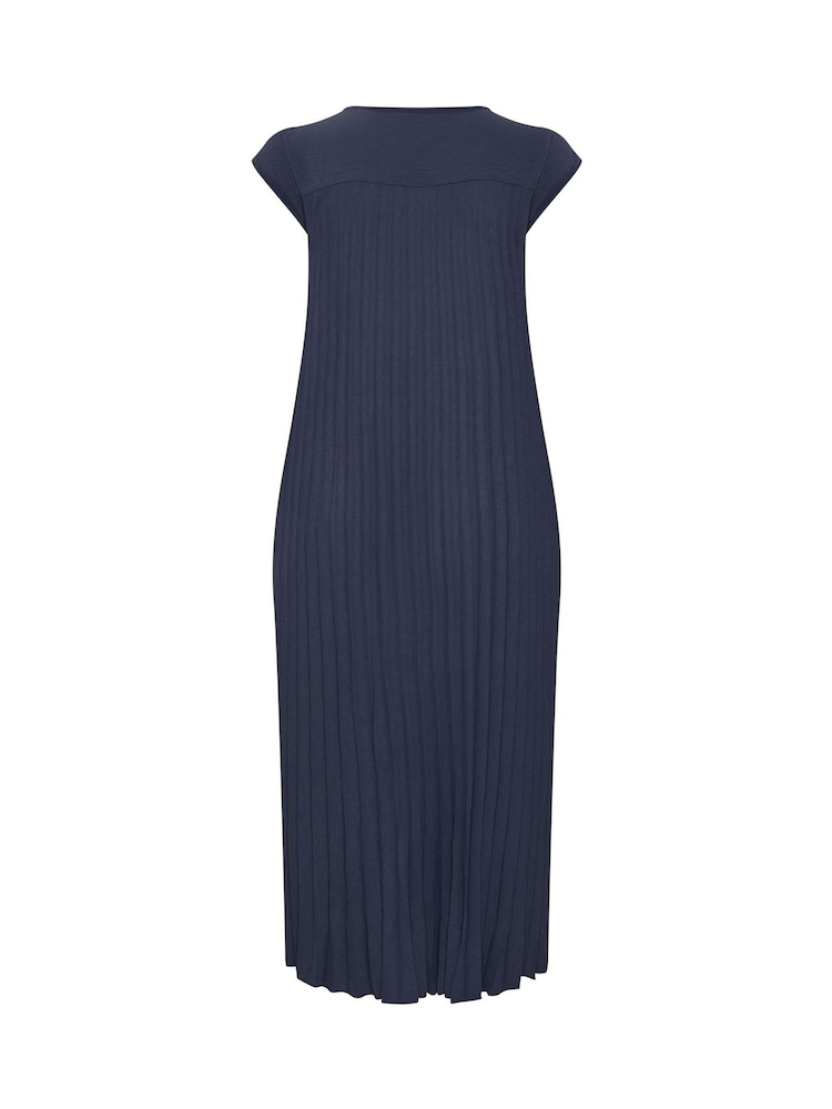 Yours Curve Blue London Pleated Maxi Dress - Image 6 of 6