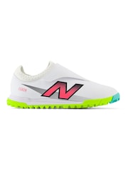 New Balance White Kids Furon Dispatch Hook and Loop Astro Turf v7+ Football Boots - Image 1 of 6