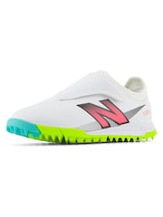 New Balance White Kids Furon Dispatch Hook and Loop Astro Turf v7+ Football Boots - Image 3 of 6