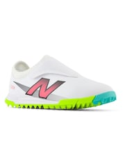 New Balance White Kids Furon Dispatch Hook and Loop Astro Turf v7+ Football Boots - Image 4 of 6