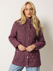 M&Co Purple Diamond Quilted Jacket - Image 1 of 6