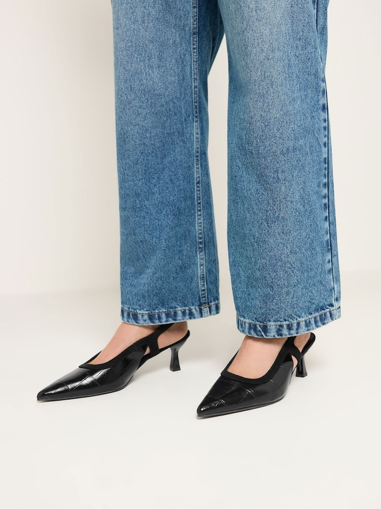 Қара - Yours Curve Croc бедерлі асып-тасатын өкшелі аяқ киім - 5суретінің 1 суреті Қара - Yours Curve Croc бедерлі асып-тасатын өкшелі аяқ киім - 5суретінің 1 суреті