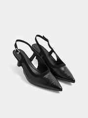 Қара - Yours Curve Croc бедерлі асып-тасатын өкшелі аяқ киім - 5суретінің 2 суреті