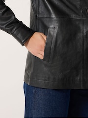 Long Tall Sally Black Premium Leather Jacket - Image 4 of 6