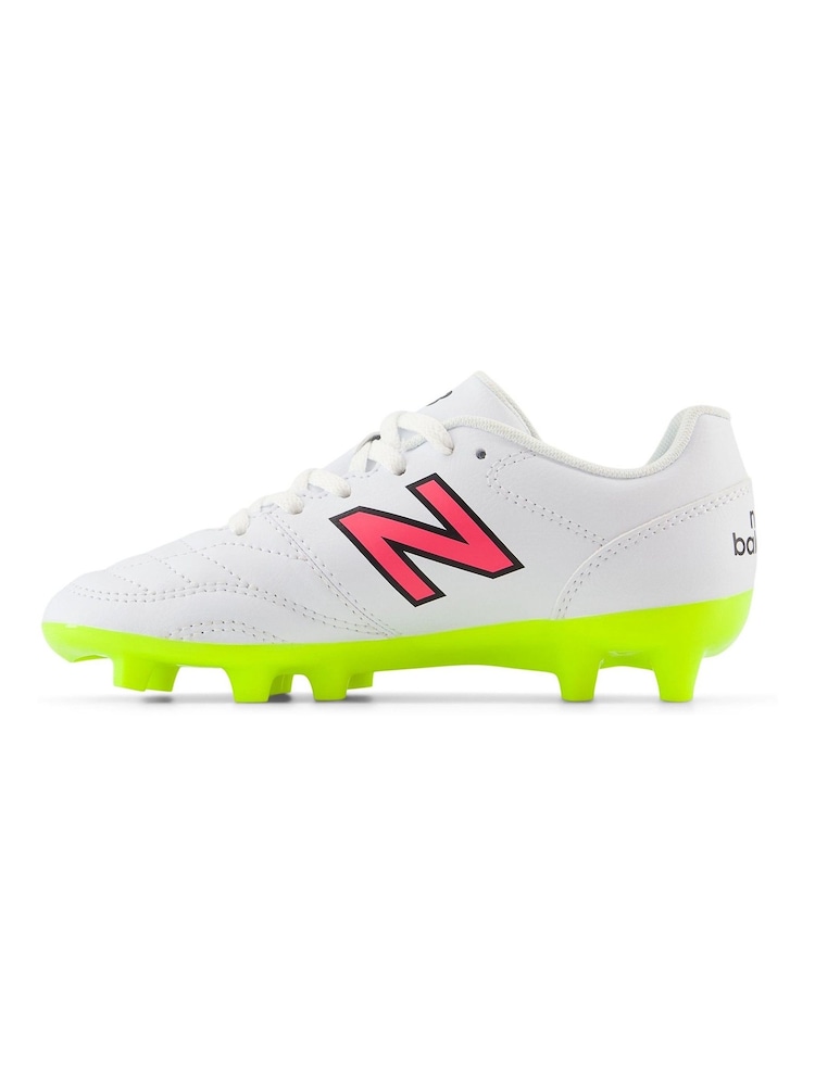 New Balance White Kids 442 Academy Firm Ground v2 Football Boots - Image 2 of 6