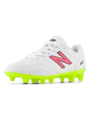 New Balance White Kids 442 Academy Firm Ground v2 Football Boots - Image 4 of 6