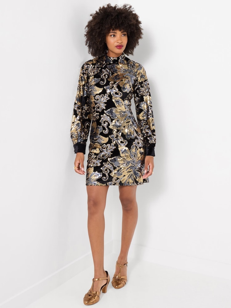 Joe Browns Black All That Sparkles Boutique Mini Dress - Image 2 of 7 Joe Browns Black All That Sparkles Boutique Mini Dress - Image 2 of 7