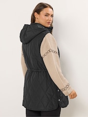 Yours Curve Black Quilted Gilet - Image 2 of 6