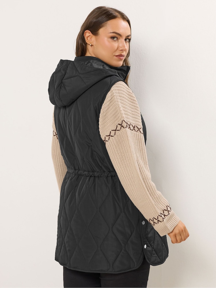 Yours Curve Black Quilted Gilet - Image 2 of 6 Yours Curve Black Quilted Gilet - Image 2 of 6