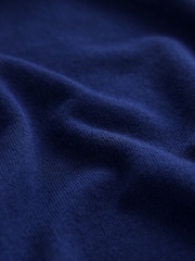 Cobalt Blue Knitted Regular Fit Zip Polo Shirt - Image 8 of 8