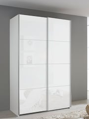 Rauch White 1.3m Sliding Courtney Glass Semi Fitted Wardrobe - Image 1 of 2