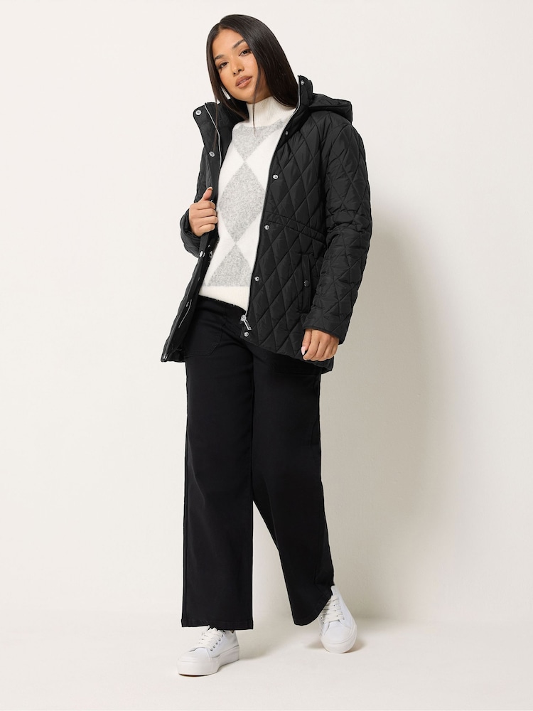 M&Co Petite Diamond Quilted Jacket - Obraz 2 z 6 M&Co Petite Diamond Quilted Jacket - Obraz 2 z 6