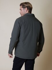 Threadbare Khaki Button Up Lightweight Padded Shacket - Image 3 of 4