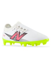 New Balance White Kids Furon Dispatch Firm Ground v7+ Football Boots - Image 3 of 5