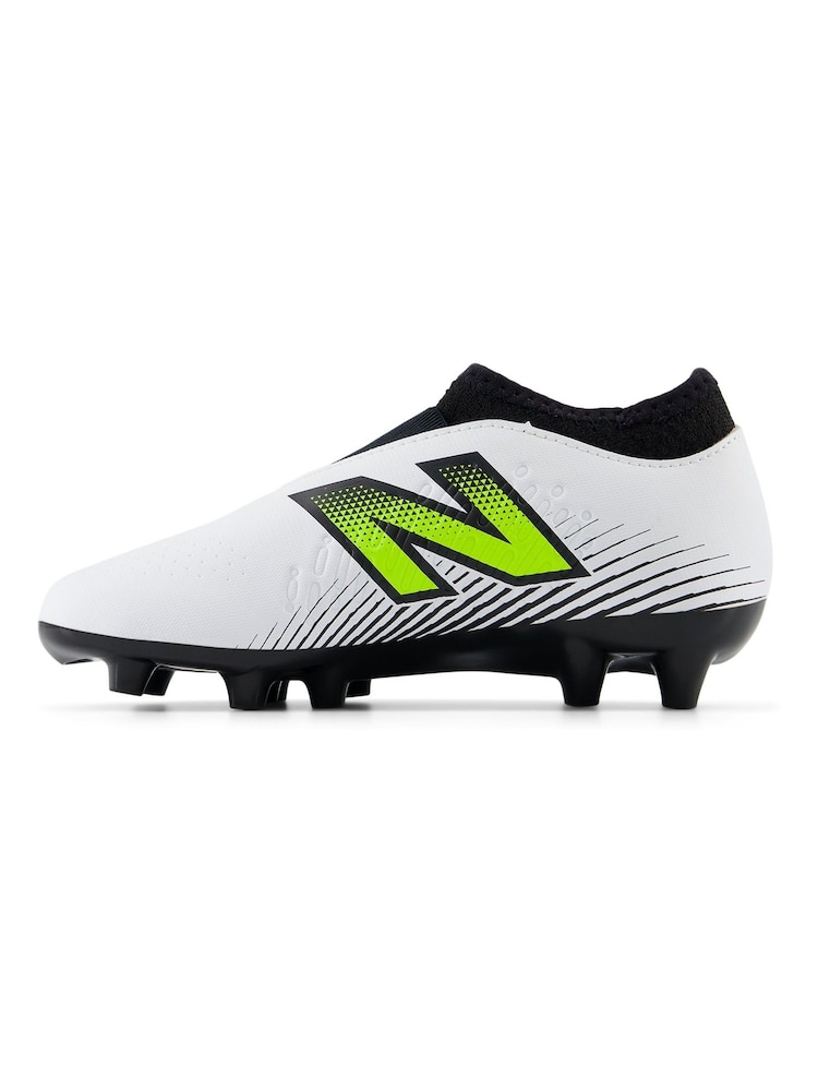 New Balance White Kids Tekela Magique Firm Ground v4+ Football Boots - Image 2 of 6