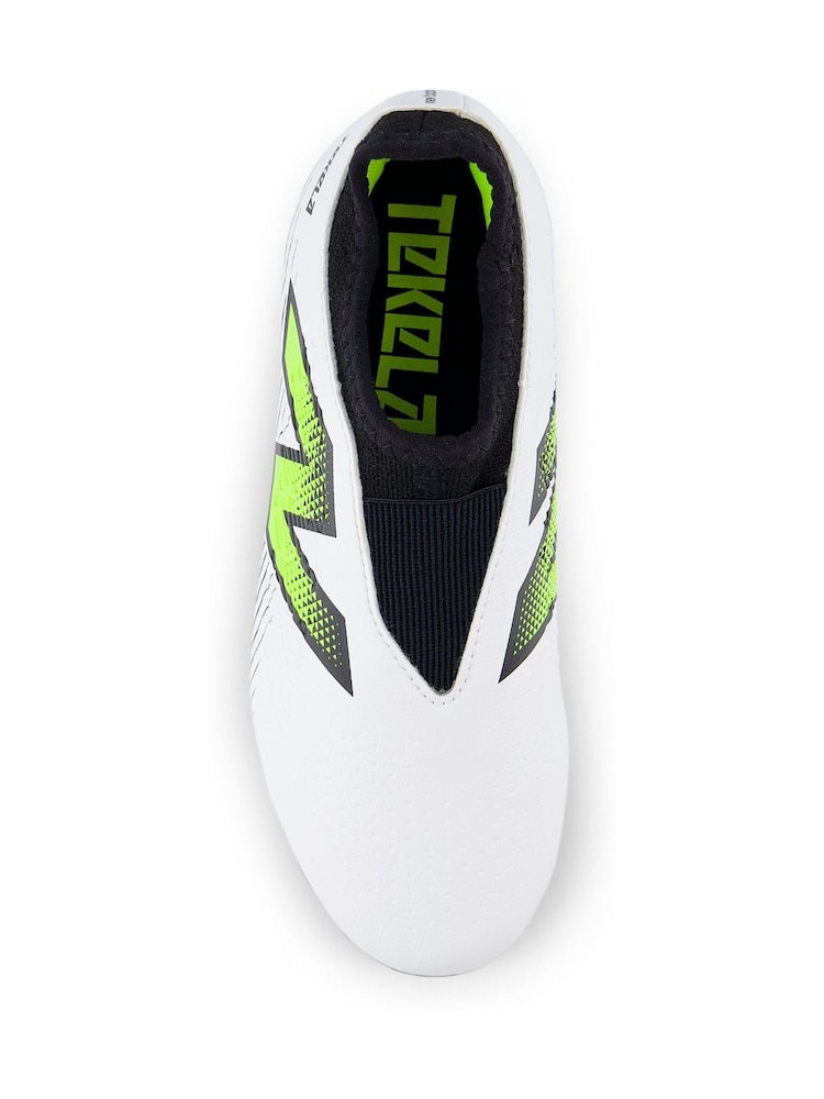 New Balance White Kids Tekela Magique Firm Ground v4+ Football Boots - Image 6 of 6