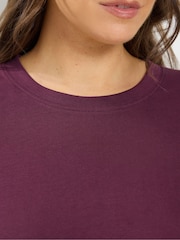Yours Curve Purple Long Sleeve Oversized T-Shirt - Image 4 of 6