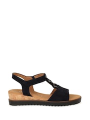 Gabor Blue Rookie Low Wedge Heeled Sandals - Image 1 of 5