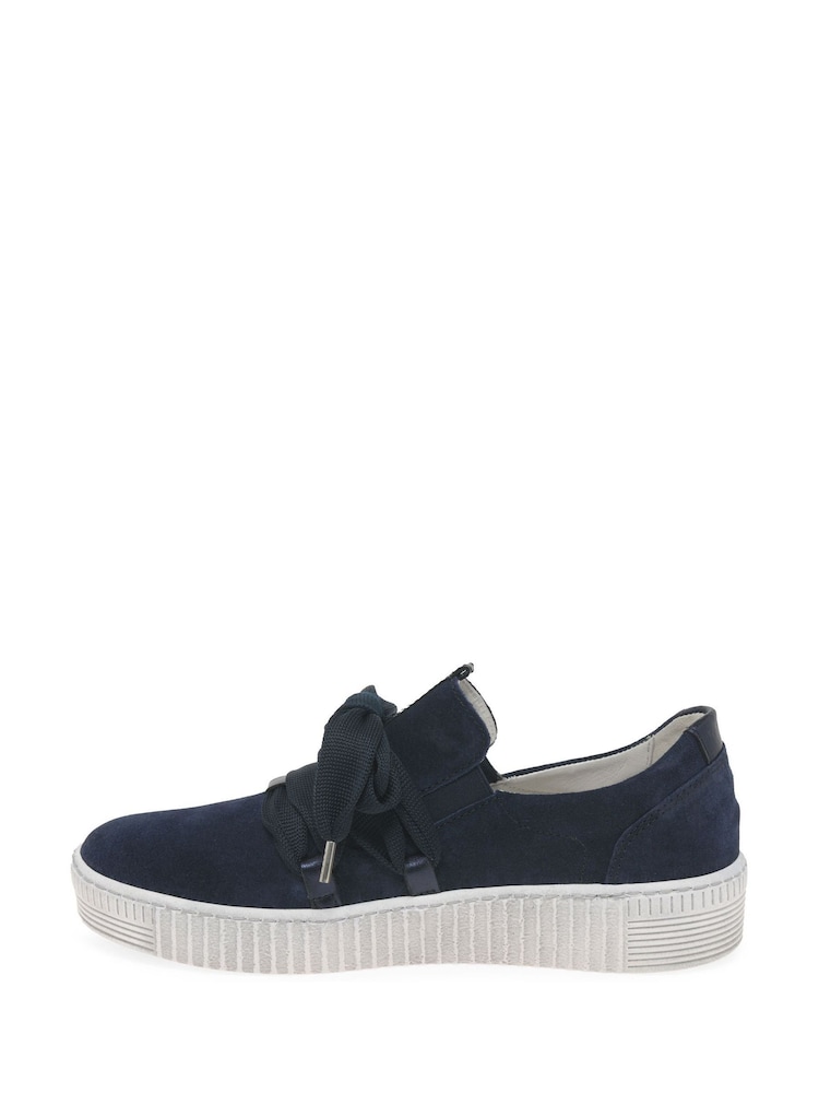 Gabor Blue Waltz Leather Trainers - Image 2 of 5