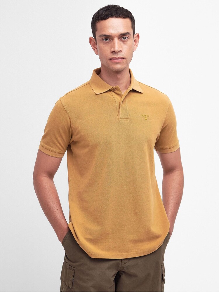 Barbour® Gold Washed 100% Cotton Classic Pique Polo Shirt - Image 1 of 6