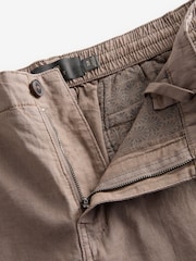 Brown Linen Blend Chino Shorts - Image 3 of 4
