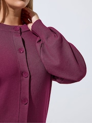 Yours Curve Red Limited Balloon Sleeve Cardigan - Image 4 of 6