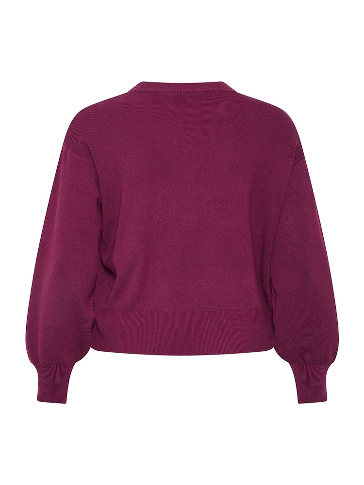 Yours Curve Red Limited Balloon Sleeve Cardigan - Image 6 of 6 Yours Curve Red Limited Balloon Sleeve Cardigan - Image 6 of 6