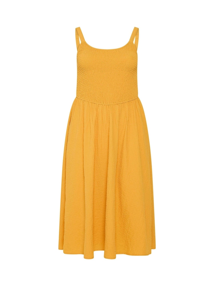Yours Curve Yellow Shirred Sundress - Image 5 of 5
